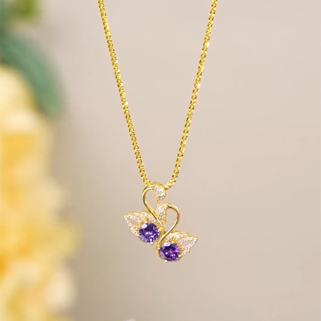 紫色天鵝鎖骨錬  -FANYIACC