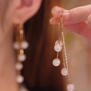 人魚姬珍珠流蘇耳環-FANYIACC