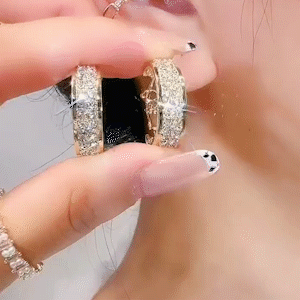 圈圈滿鑽個性耳環   -FANYIACC