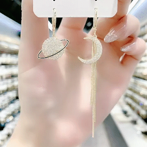 不對稱星球月亮耳環-FANYIACC