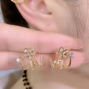 花朵貓爪耳環 