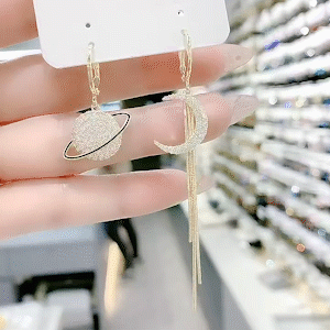 不對稱星球月亮耳環-FANYIACC