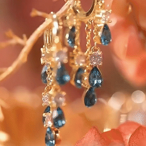 [海的女兒] 藍色眼淚流蘇耳環-FANYIACC