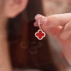 幸運草閃鑽耳環-FANYIACC