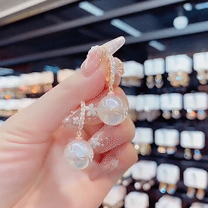人魚姬閃鑽珍珠耳環 (Earrings)    -FANYIACC