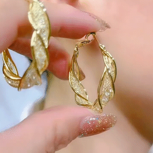 麻花圈圈金色耳環 (Earrings)-FANYIACC