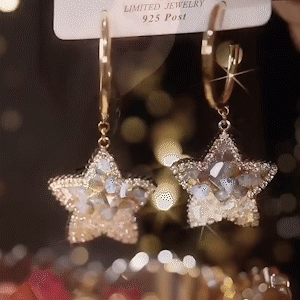 閃鑽五角星耳環-FANYIACC