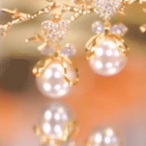 愛心珍珠蝴蝶結人魚姬珍珠耳環-FANYIACC