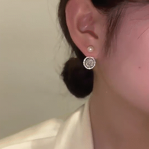 淡水珍珠滿鑽耳環 （Earrings）-FANYIACC
