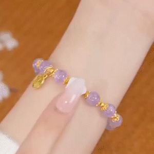 天然紫水晶桃花&蓮蓬手錬-FANYIACC