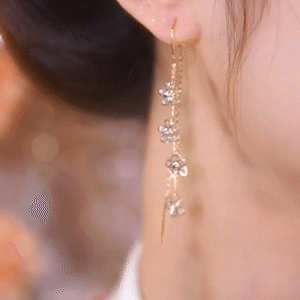 鋯石花朵流蘇耳線-FANYIACC