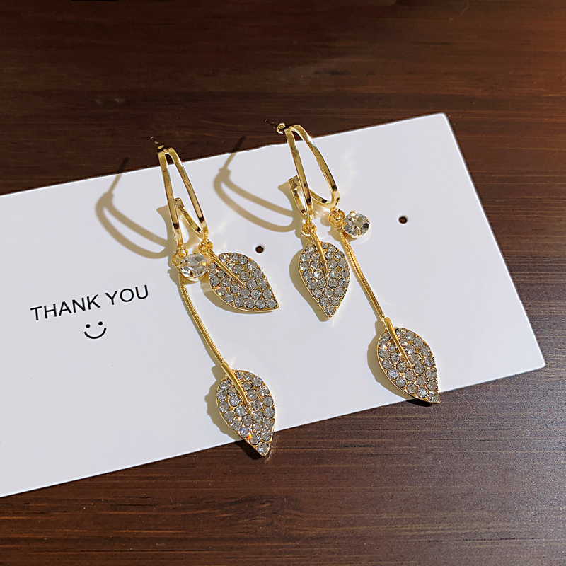   金光閃閃  樹葉流蘇耳環 -FANYIACC