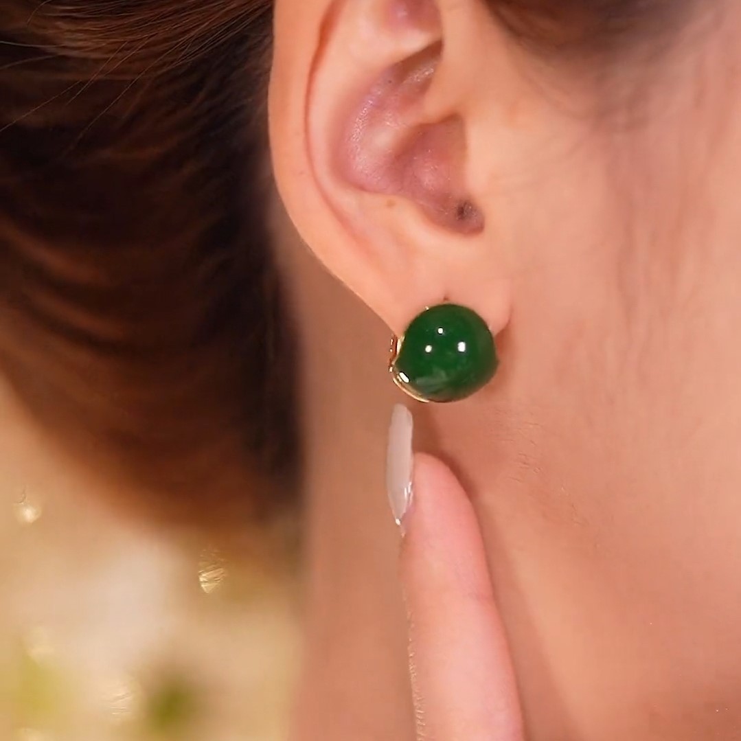 清新綠豆&相思紅豆圓形耳環-FANYIACC