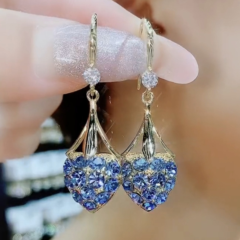 閃鑽愛心水晶耳環-FANYIACC