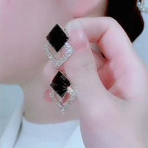 925銀菱形碎鑽耳環-FANYIACC