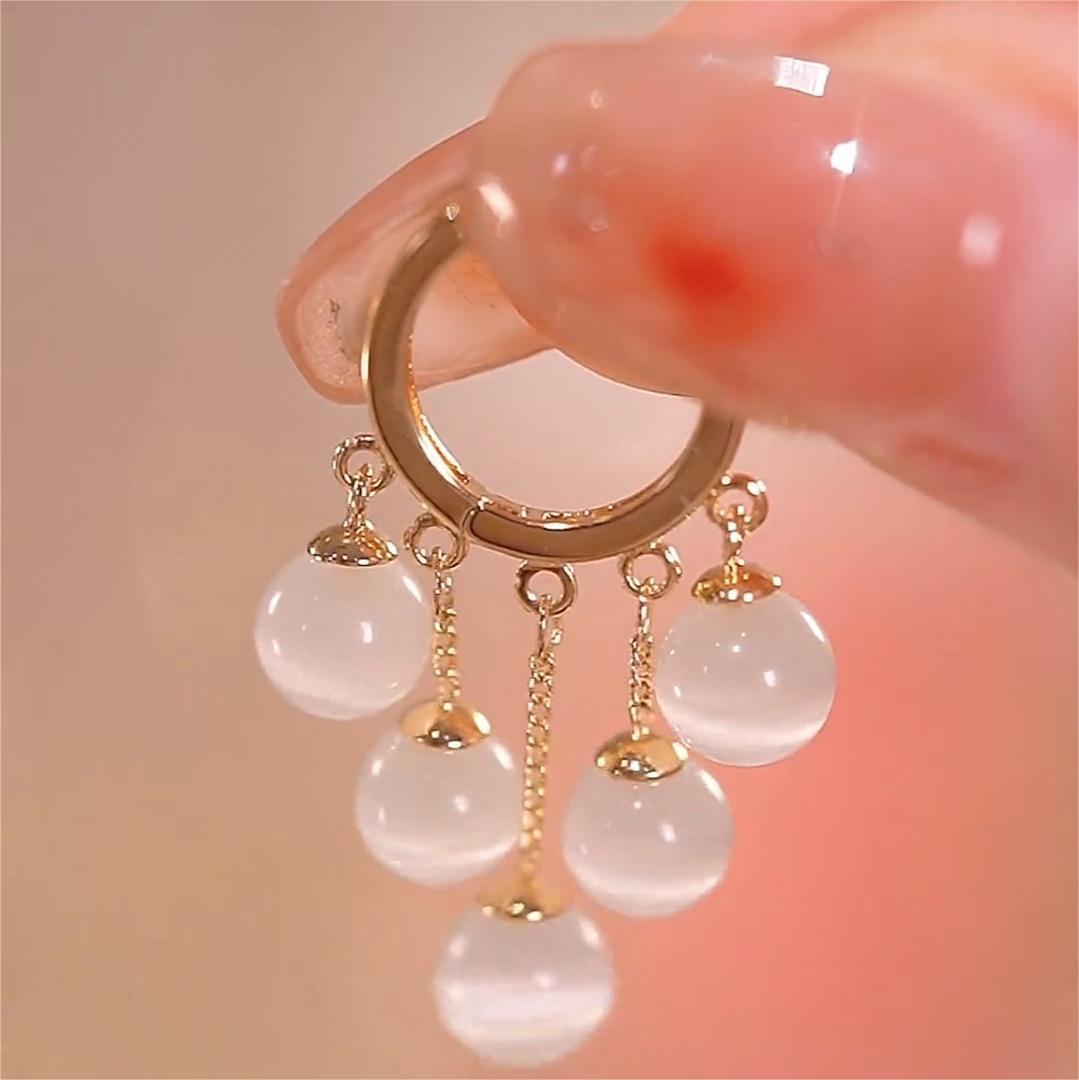 五顆貓眼石耳環 -FANYIACC