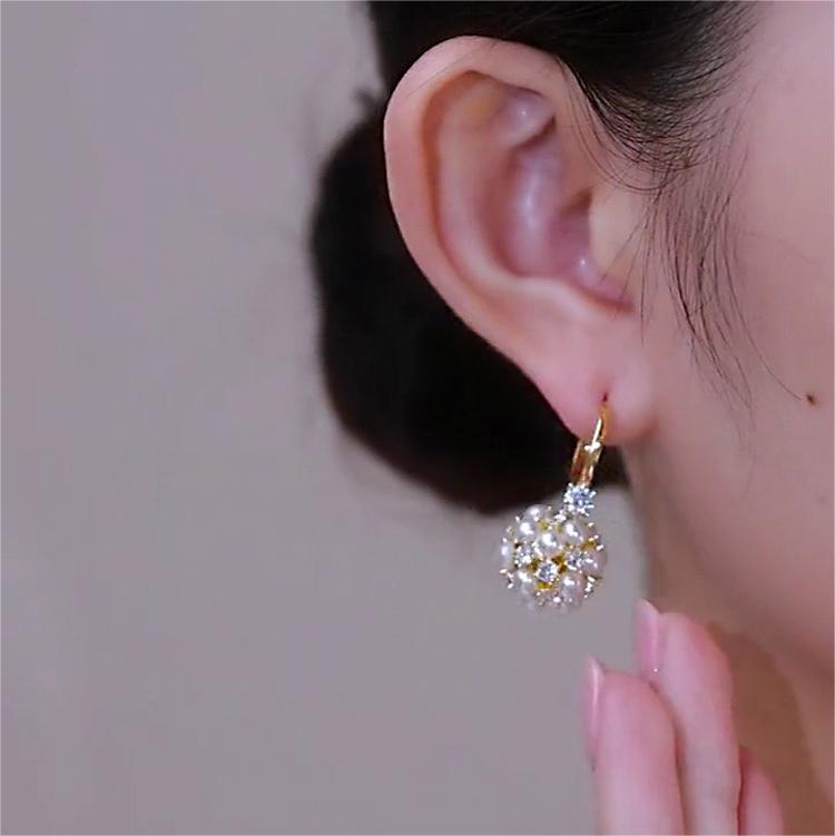 時尚洋氣珍珠球耳環-FANYIACC