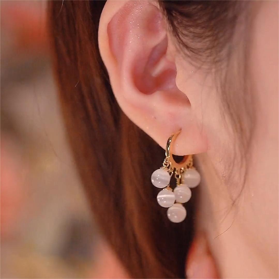 五顆貓眼石耳環 -FANYIACC
