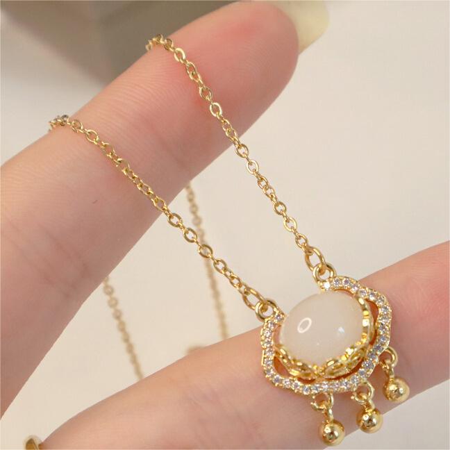 『如意平安鎖』白玉髓長命鎖項錬-FANYIACC