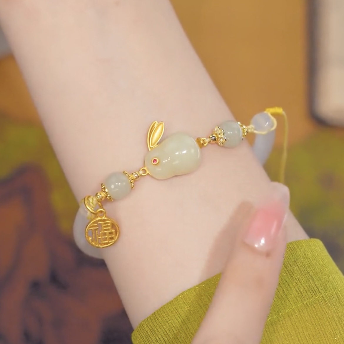 願妳平安喜樂 萬事勝意 精選和田玉手環【自戴/送禮】-FANYIACC