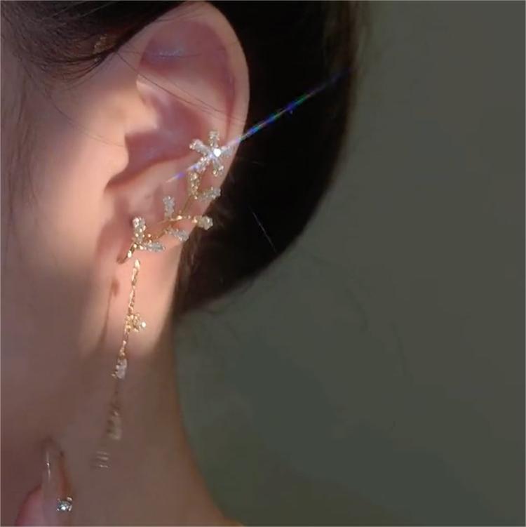 設計感花朵流蘇耳掛-FANYIACC