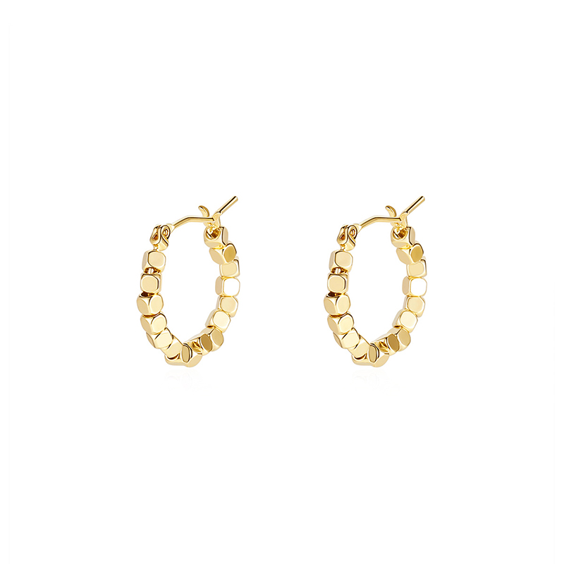 金屬小方塊圈圈耳環-FANYIACC