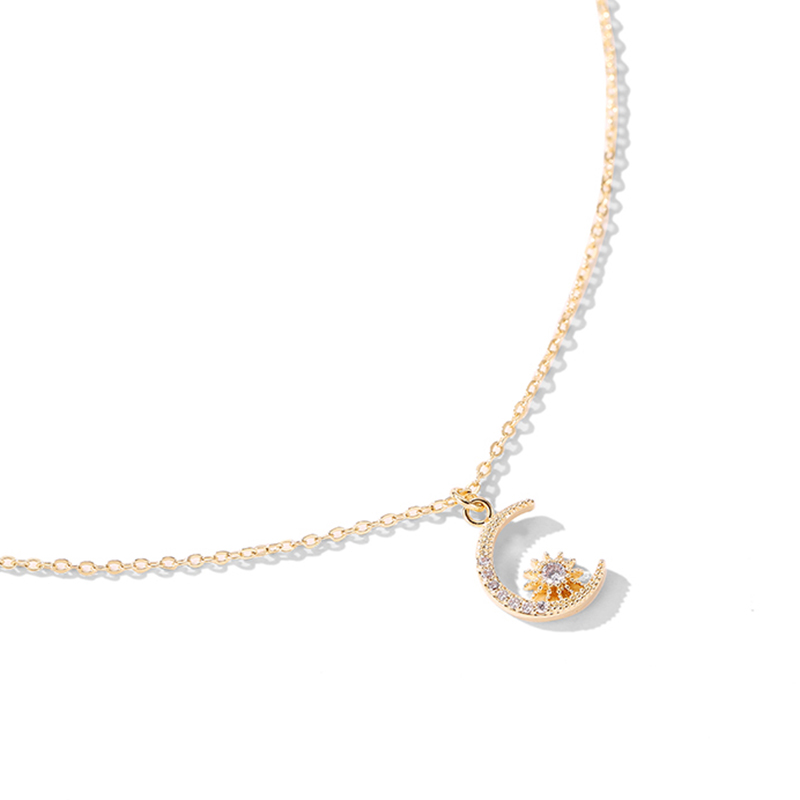 太陽月亮吊墜鎖骨錬-FANYIACC