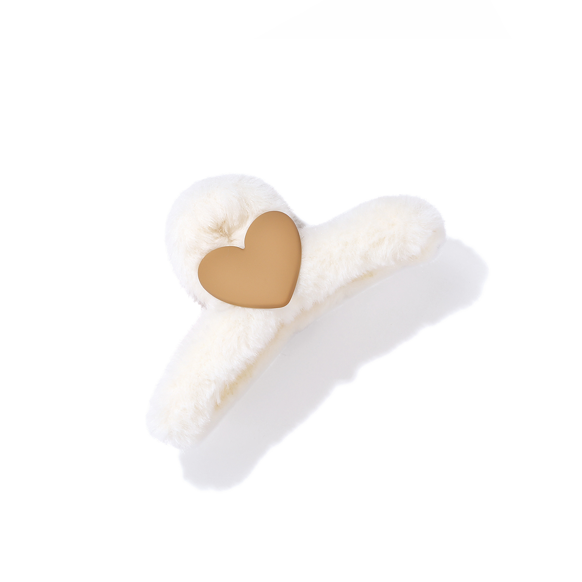 毛茸茸抓夾愛心髮夾-FANYIACC