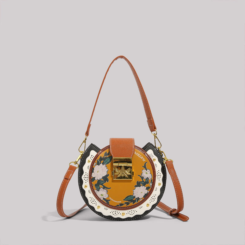 創意森系女士斜背包  黑色