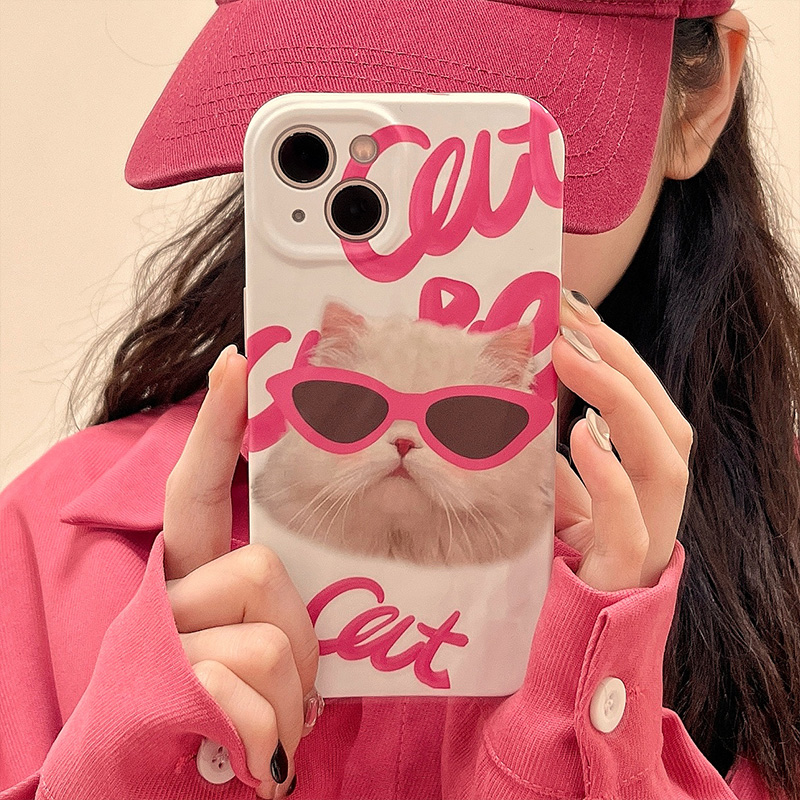 甜酷墨鏡貓咪iPhone手機保護殼