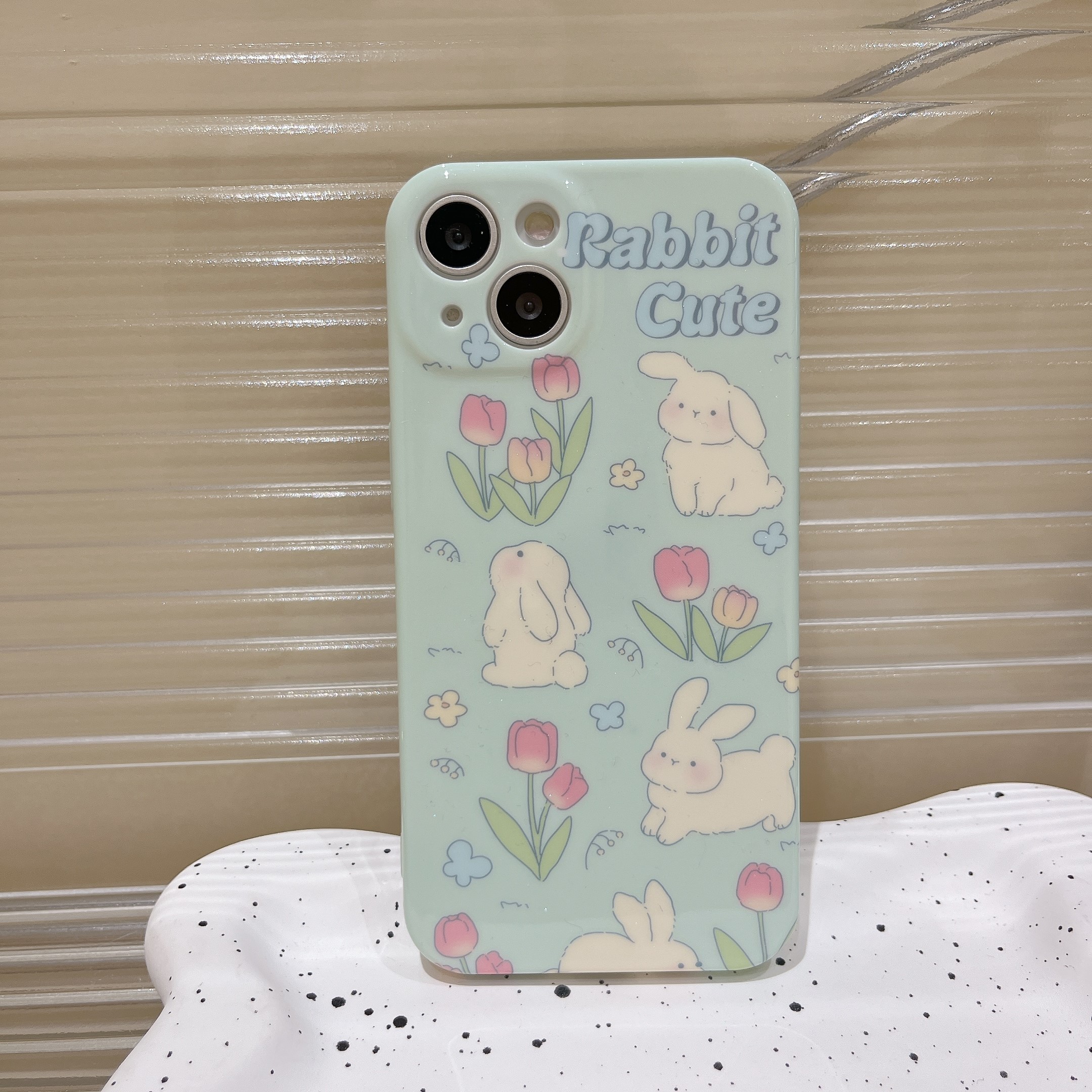 韓風ins小清新花朵兔子iPhone手機保護殼-FANYIACC
