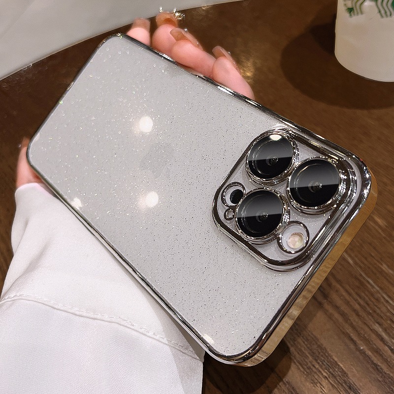 星空閃粉iPhone帶鏡頭膜手機保護殼-FANYIACC