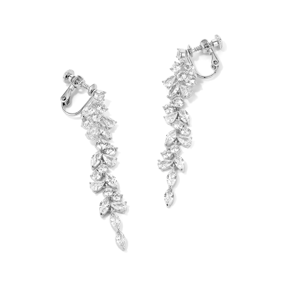 超閃鋯石流蘇葉子耳環