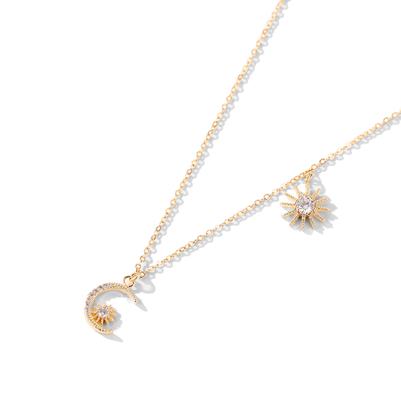 太陽月亮吊墜鎖骨錬-FANYIACC
