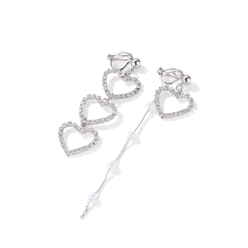 不對稱愛心•夾式耳環-FANYIACC