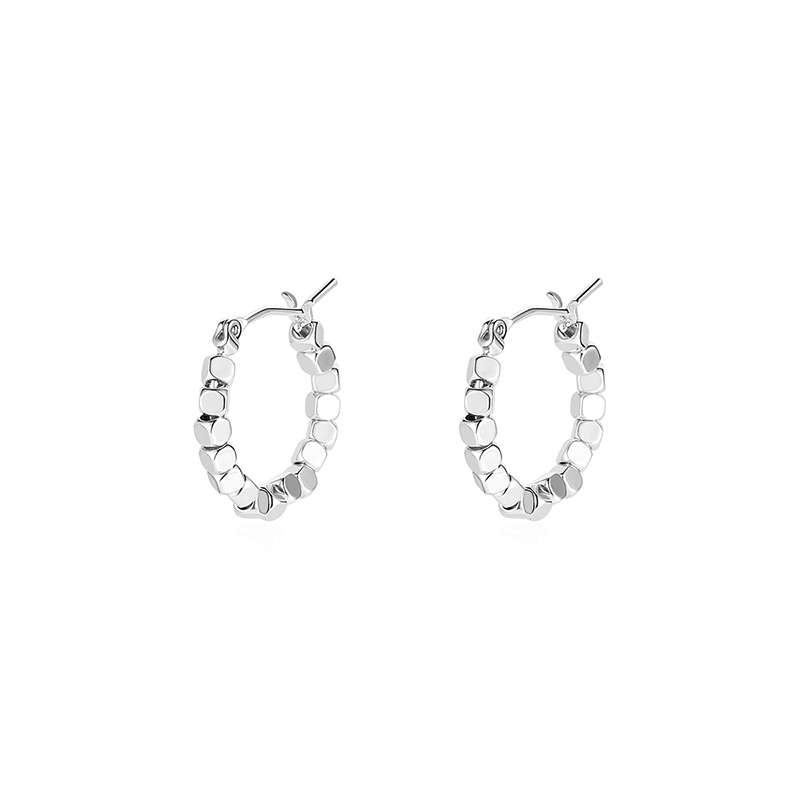 金屬小方塊圈圈耳環-FANYIACC