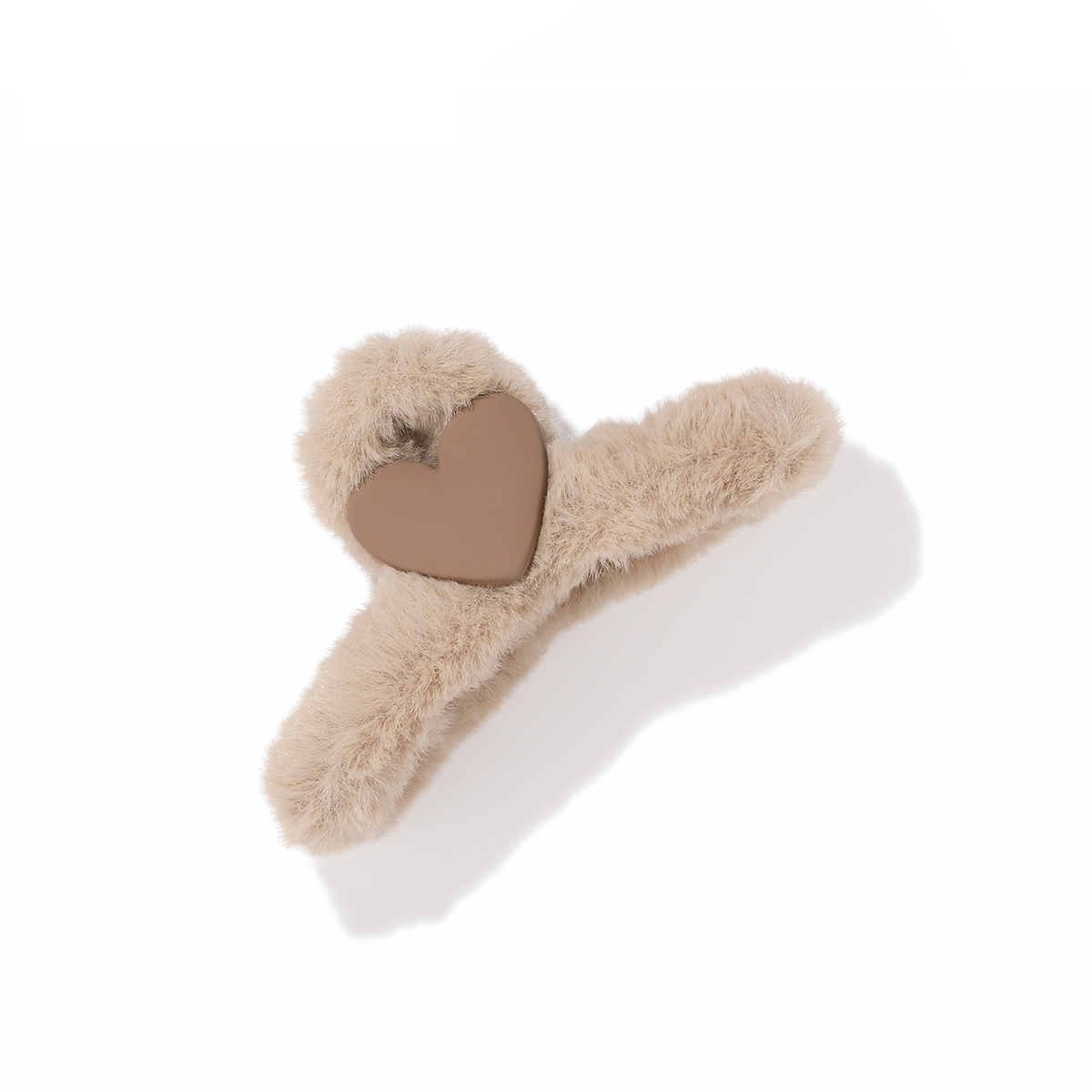 毛茸茸抓夾愛心髮夾-FANYIACC