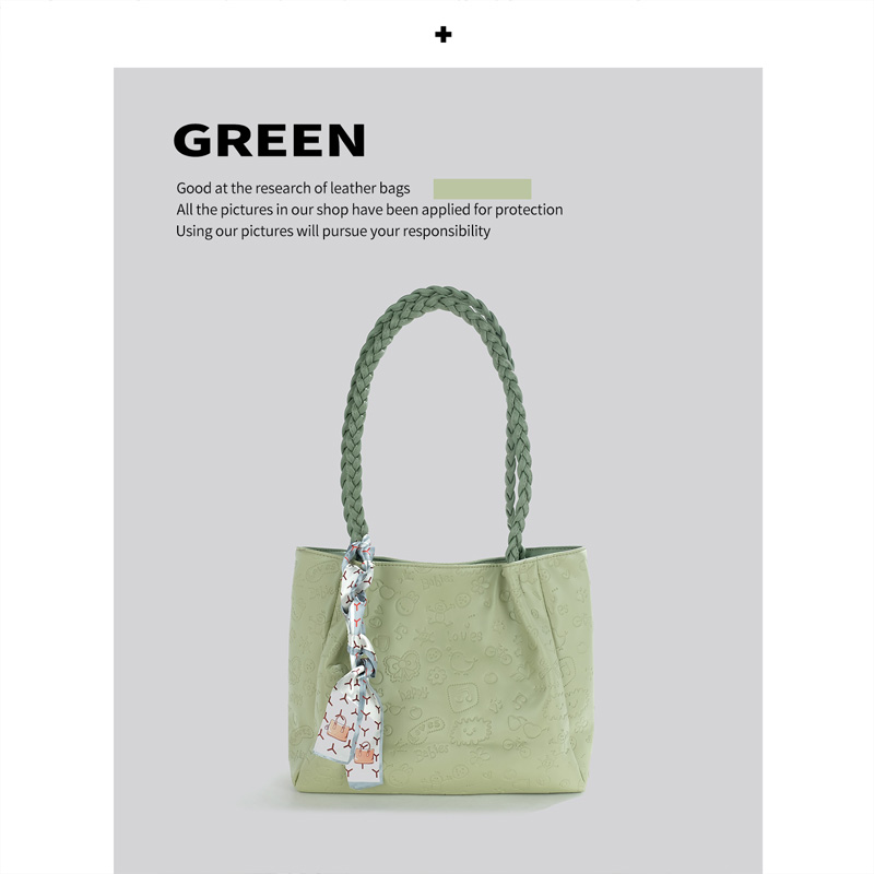 大容量通勤托特包 高級感大包  綠色