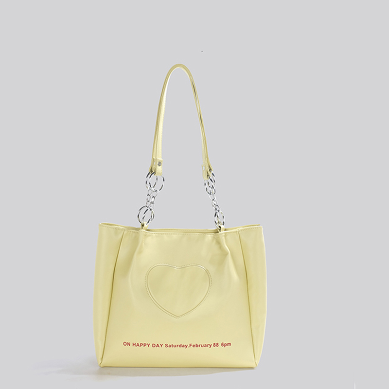 新款法式愛心 大容量托特包    白色愛心