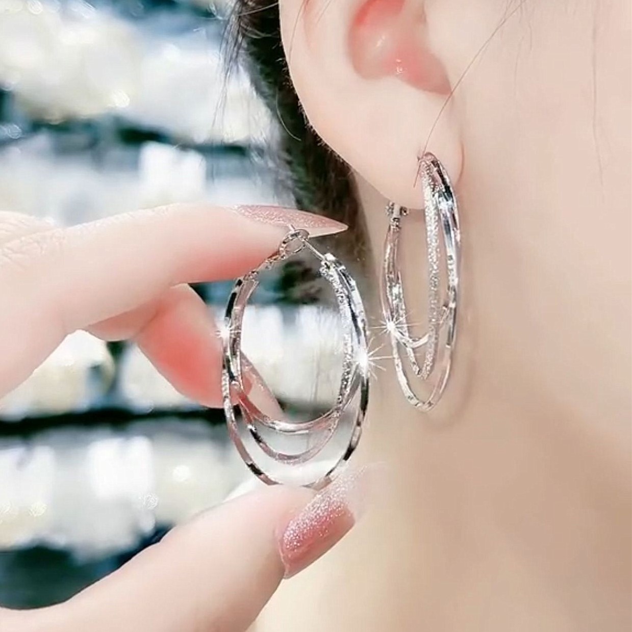 多層大耳圈S925大圈耳環-FANYIACC