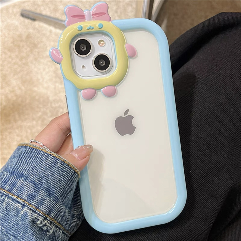 ins可愛小怪獸撞色iphone手機保護殼-FANYIACC