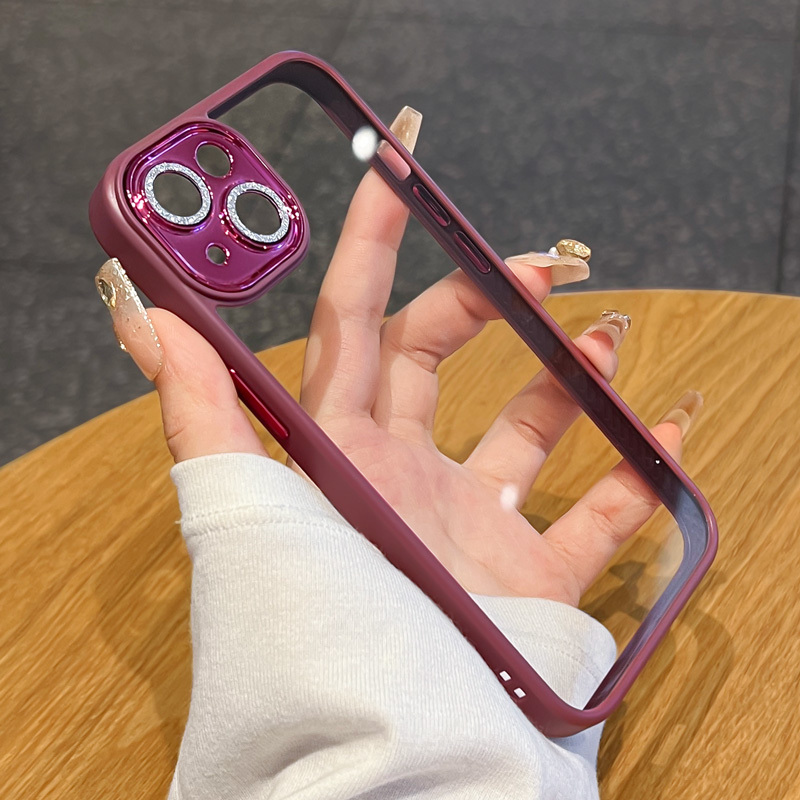 紫色 帶鏡頭膜閃粉iphone
