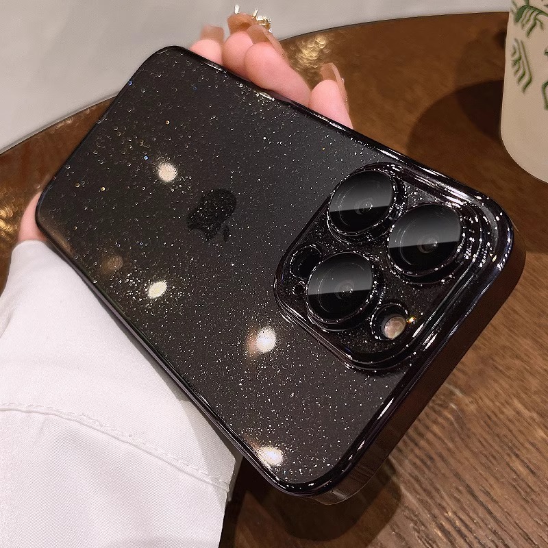 星空閃粉iPhone帶鏡頭膜手機保護殼-FANYIACC