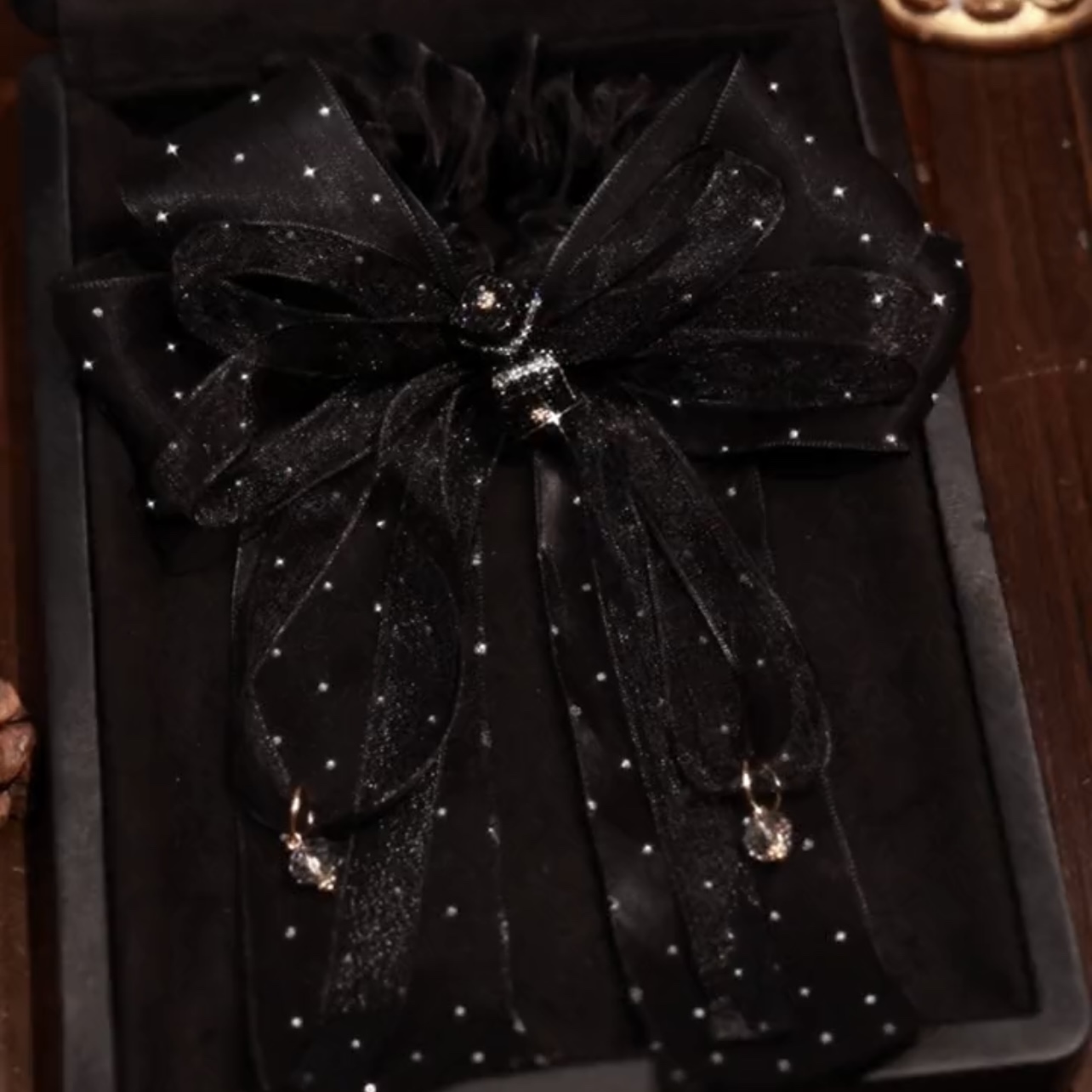 黑色蝴蝶結髮圈髮夾-FANYIACC