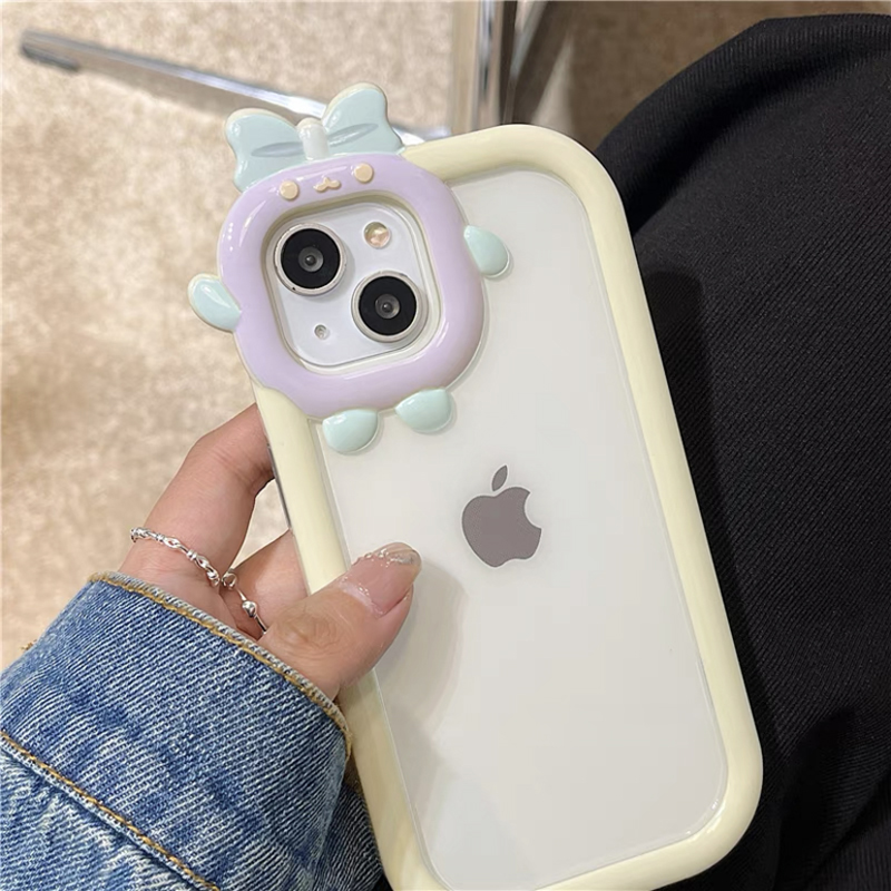 ins可愛小怪獸撞色iphone手機保護殼-FANYIACC