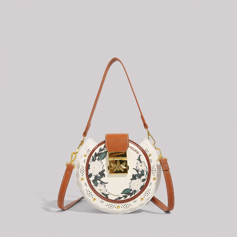 創意森系女士斜背包 白色