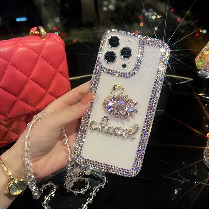 天鵝水鑽防摔手機保護殼-FANYIACC