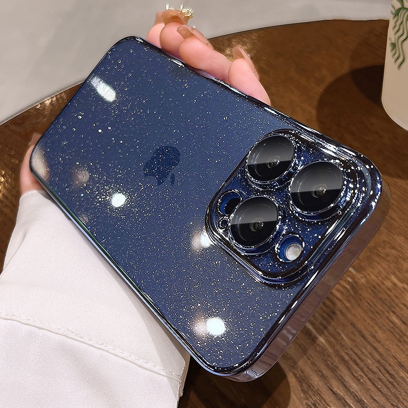 星空閃粉iPhone帶鏡頭膜手機保護殼-FANYIACC