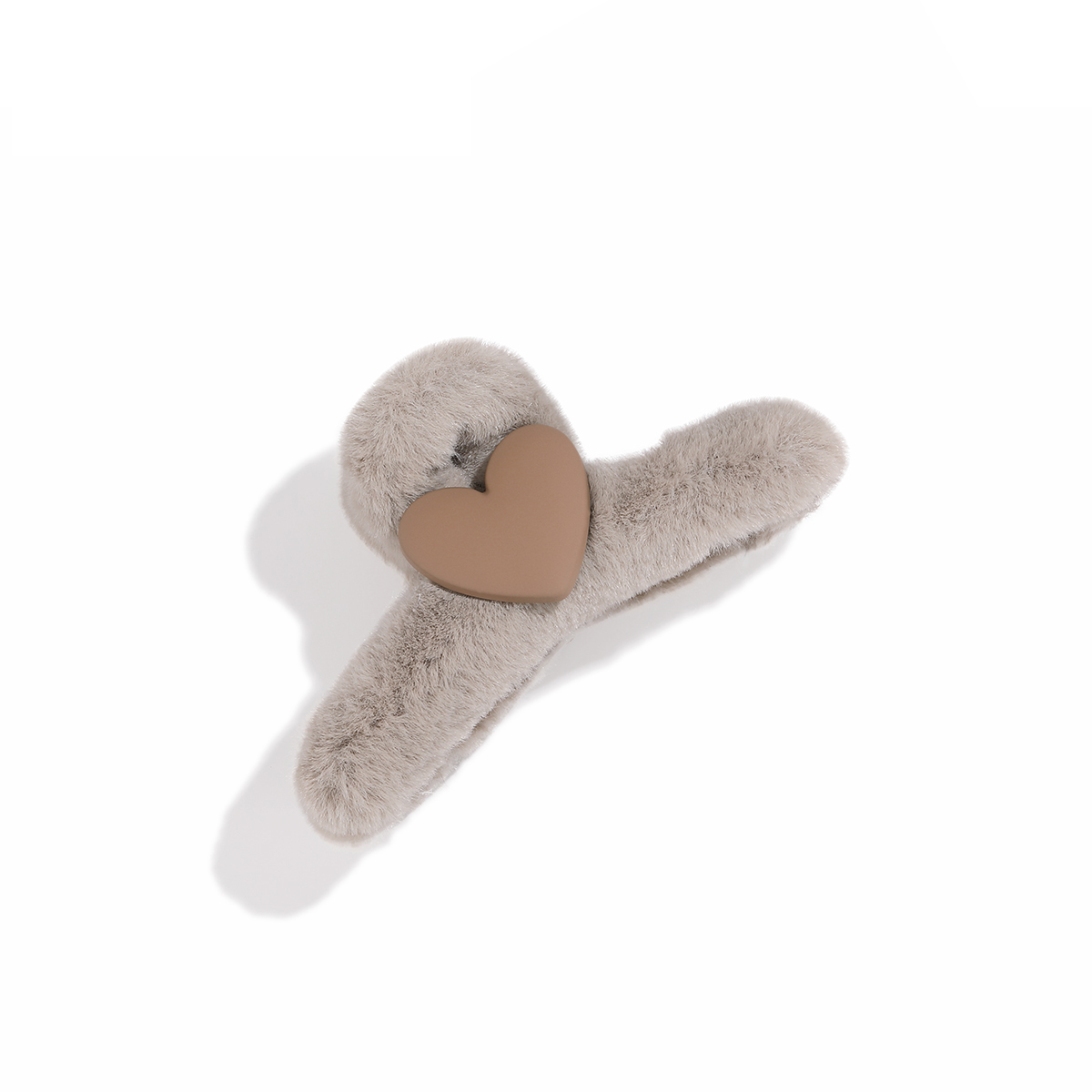 毛茸茸抓夾愛心髮夾-FANYIACC