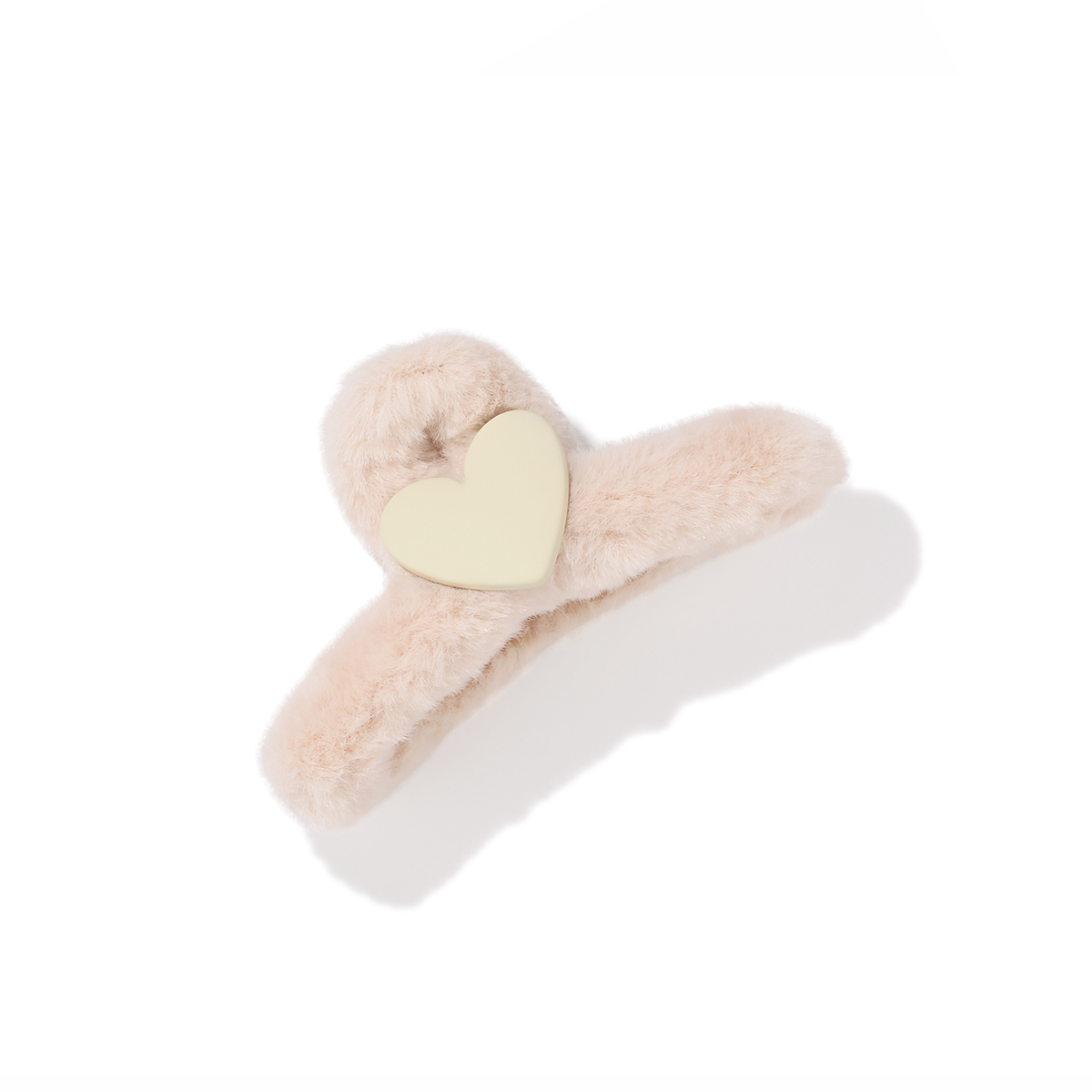 毛茸茸抓夾愛心髮夾-FANYIACC